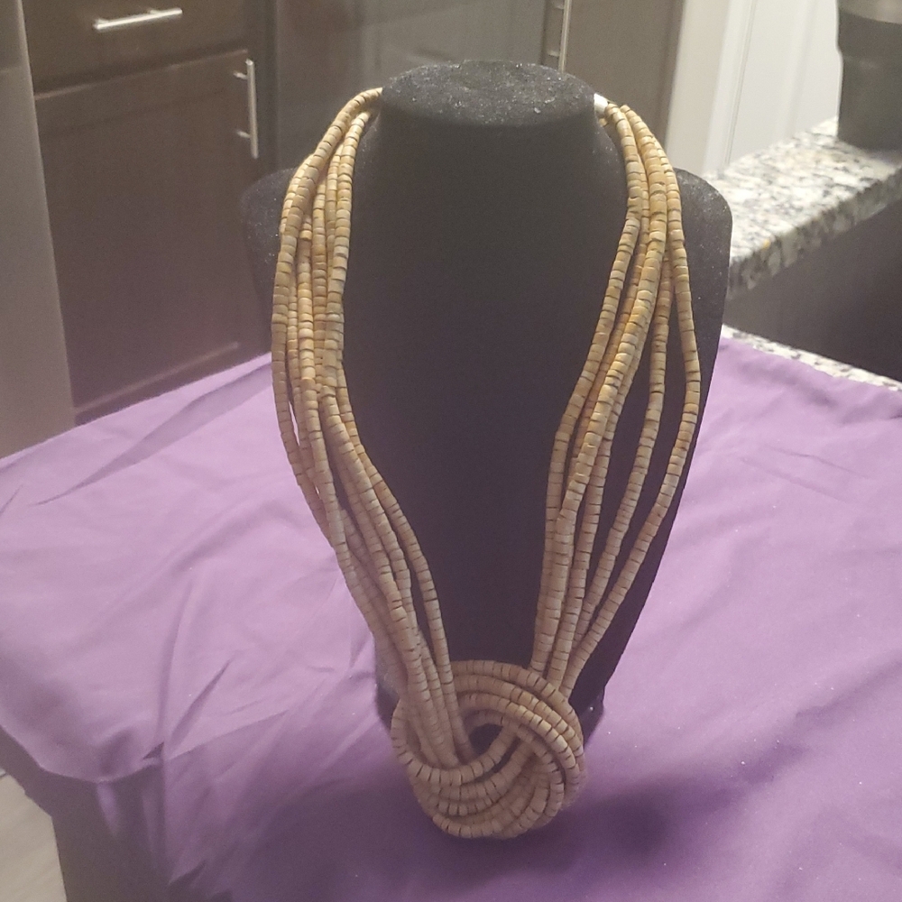 Elegant Multi-Strand Tan Necklace